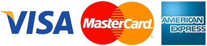 We accept Visa, Mastercard, and American Express